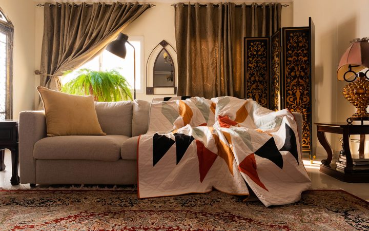 New Mexico quilt on sofa