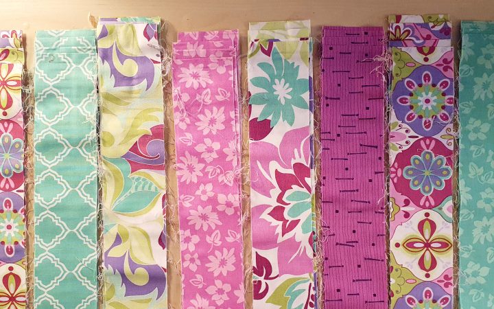 Pink and turquoise jelly roll